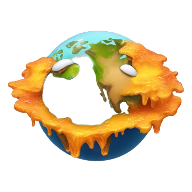 planet earth melting like the melting face emoji sticker