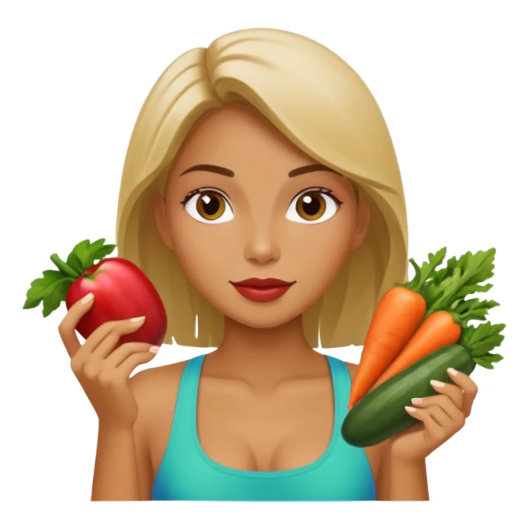 A fit girl with eating healthy food sticker