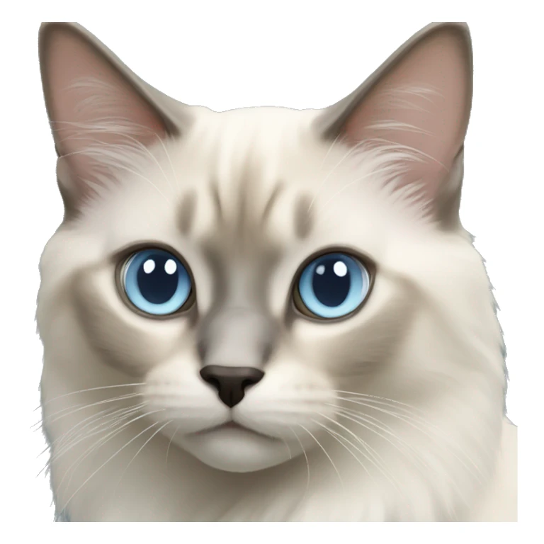 Balinese cat with light blue eyes and medium length fur sticker