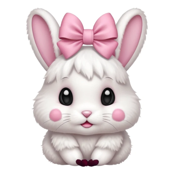 Baby bunny with coquette bow on ear sticker