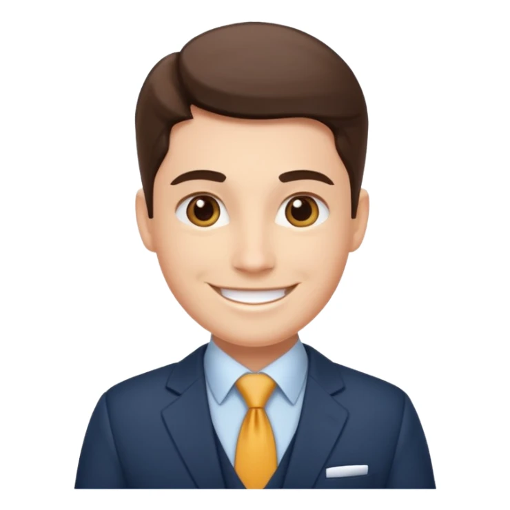 professional B2B sales representative, business attire, friendly expression emoji sticker