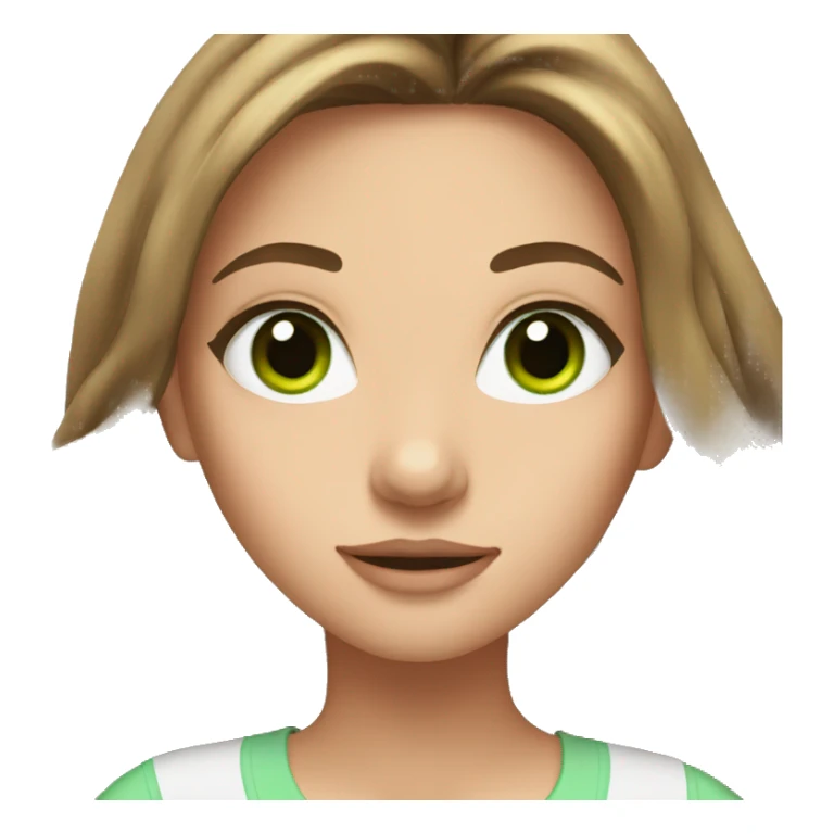 Girl with long brown hair and green eyes and long lashes sticker