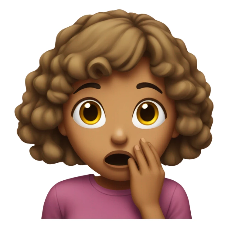 Girl shocked with hand over mouth sticker