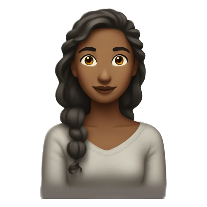 An woman in her 20s affectionately embracing herself sticker