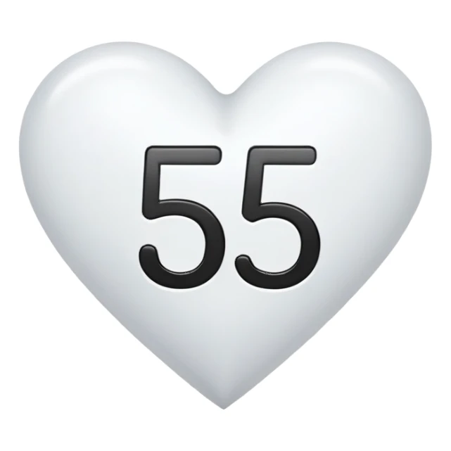 A big number five in a white heart with black font…  like this ➎  sticker