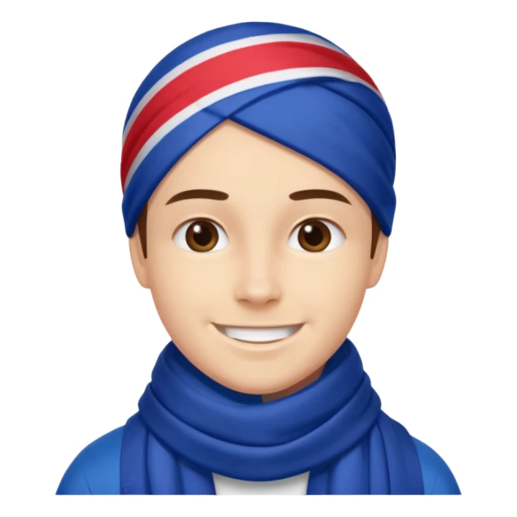 Glasgow rangers fan wearing scarf no head covering sticker