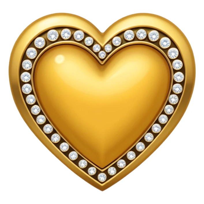 a golden heart studded with diamonds sticker
