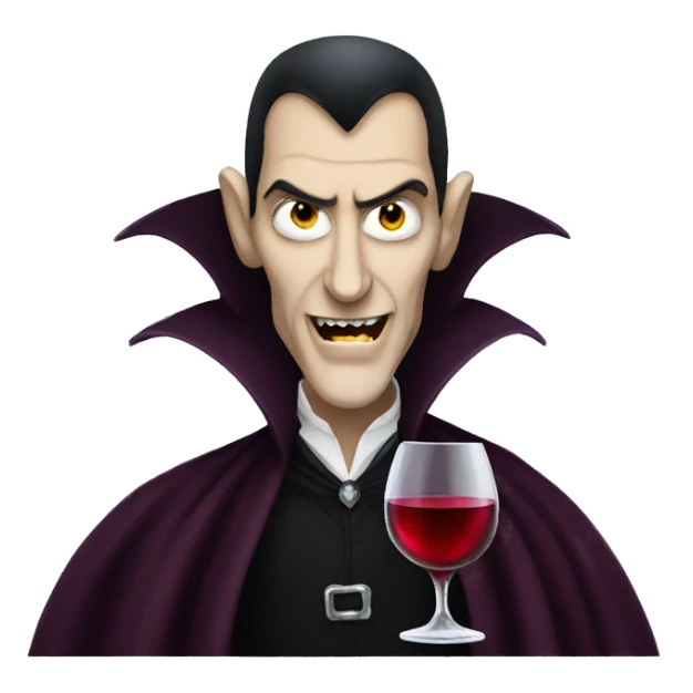 dracula with a glass of wine sticker