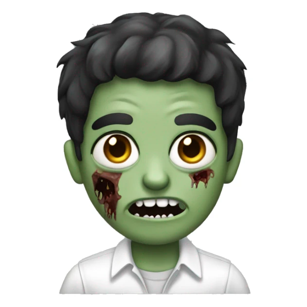 boy zombie with dark hair and white shirt sticker