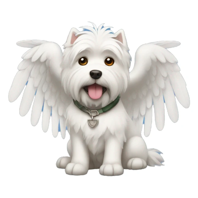 West Highland Dog and Wings sticker