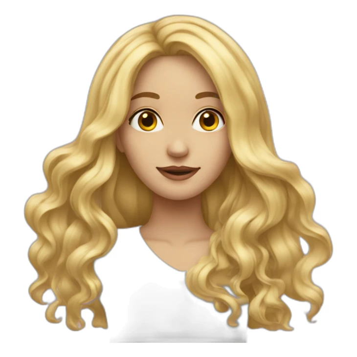 blonde long wavy hair girl sticker