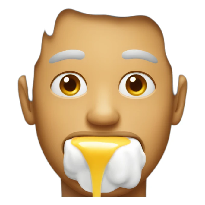 man with mayonnaise in mouth dripping sticker