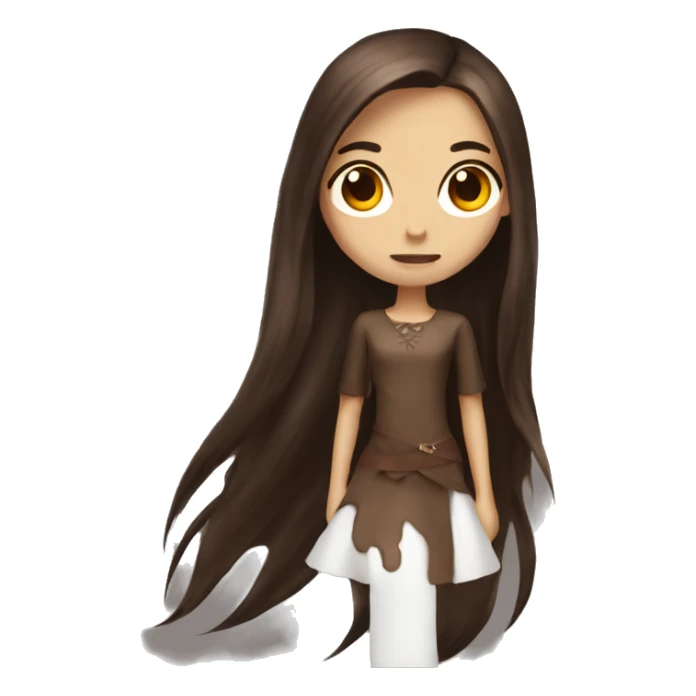 Girl with really, really Long Blood Brown, Hair sticker