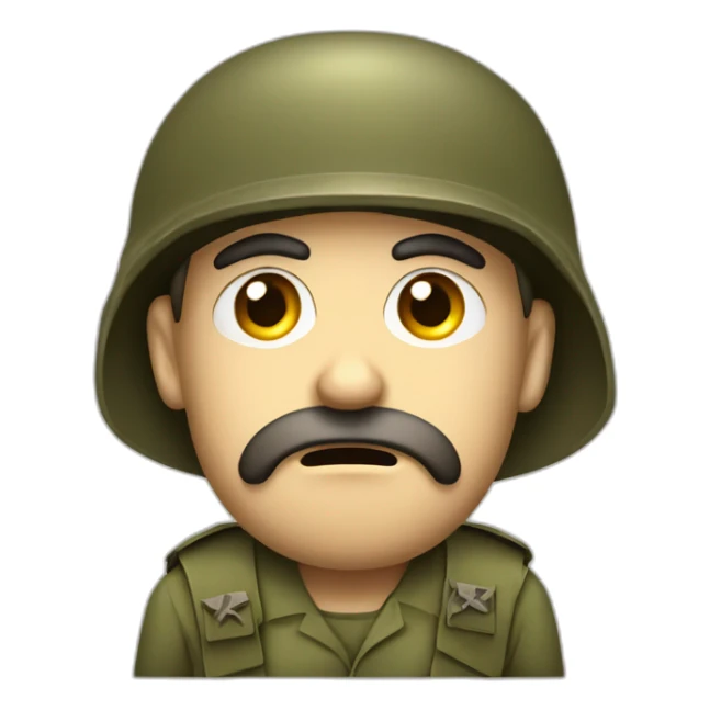 sad upset jewish combat solider magen david face sticker