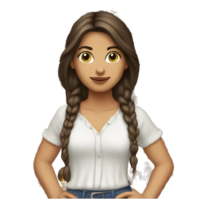 gypsy girl brunette hair sticker