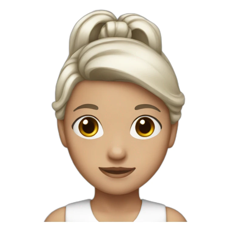 Girl with brown ponytail and white hairbow sticker