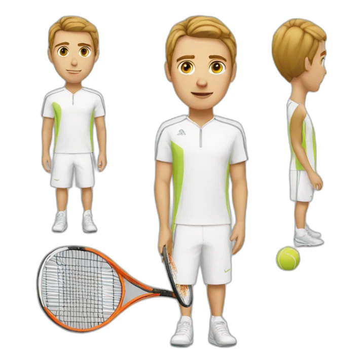 caucasian tennis player sticker