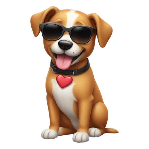 Dog with sunglasses in love sticker