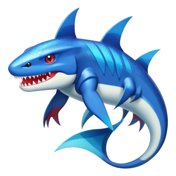 Shiny Exotic Colorful epic Sharpedo-Garchomp-Gabite-Salamence-Koraidon-Fakémon-hybrid-creature (full body)  sticker