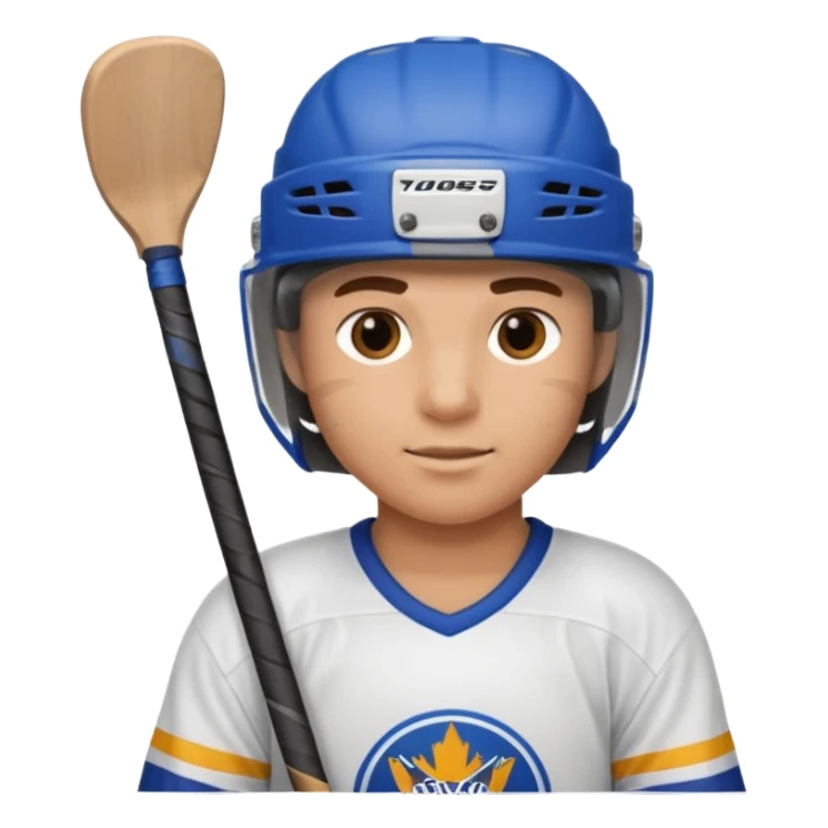 Hockey player with stick sticker