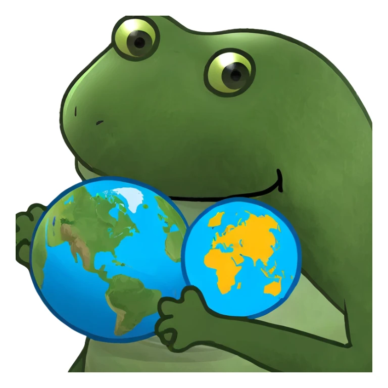 3D globe with national flags of different countries embedded on the continents sticker