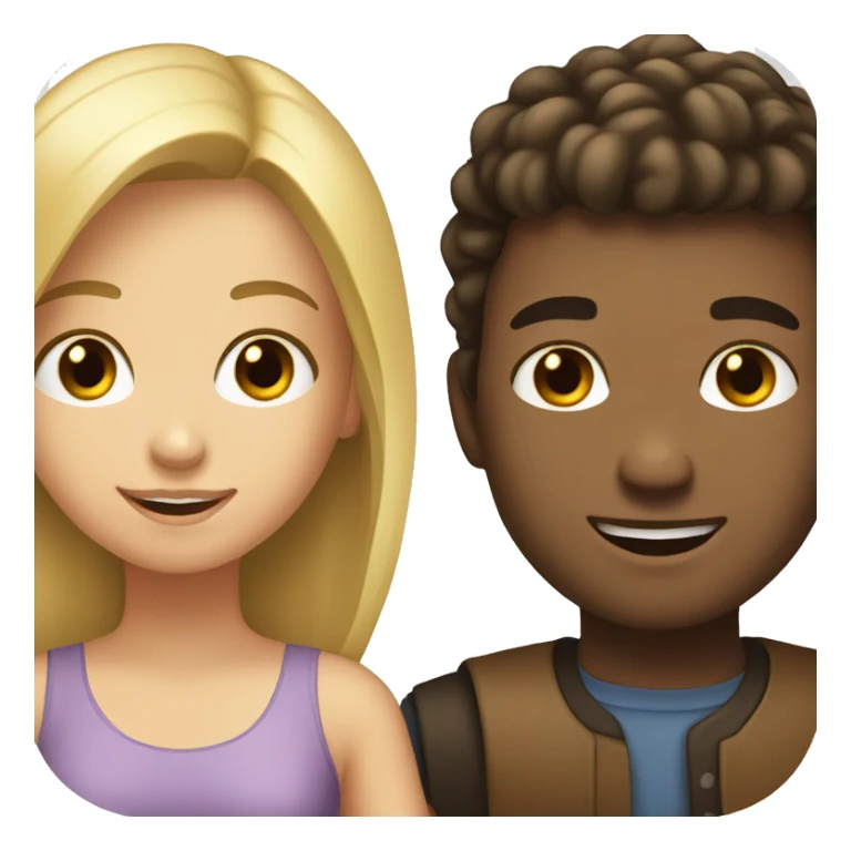 Brunette girl and blond guy  sticker