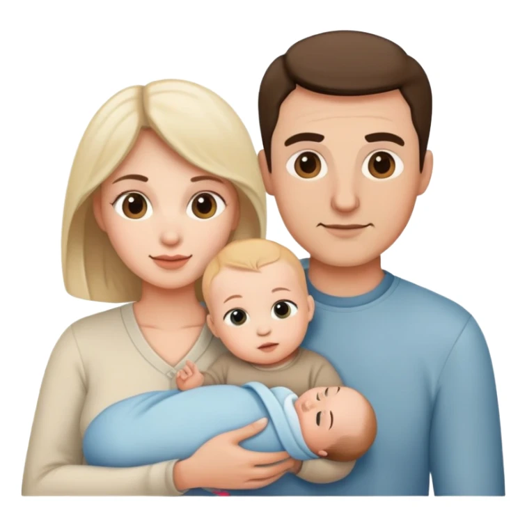 Family mom dad and baby sticker