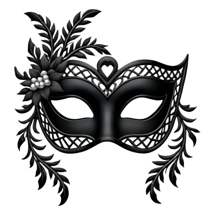 Un masque de balle masqué en dentelle noir sticker