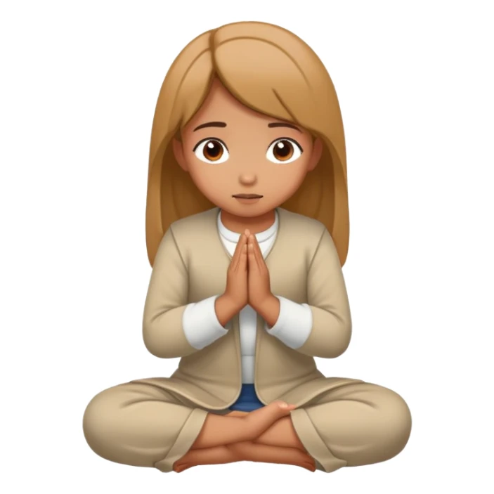 Girl on ground hands on ground praying sticker