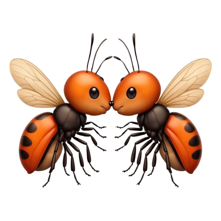 Two little bug cute, Kiss, message "Te amo mi bichin" sticker