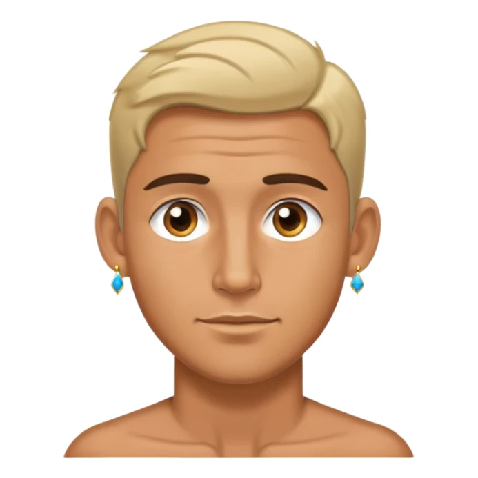 male with earrings and low cut hair sticker