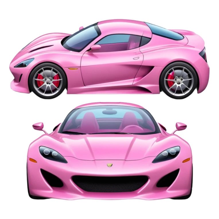  pink sleek and modern sports car with aerodynamic design, glossy finish, realistic reflections, dramatic lighting, isolated on transparent background sticker
