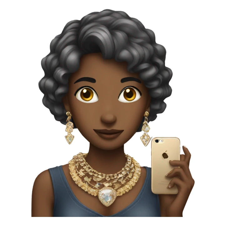 girl with jewelry and phone sticker
