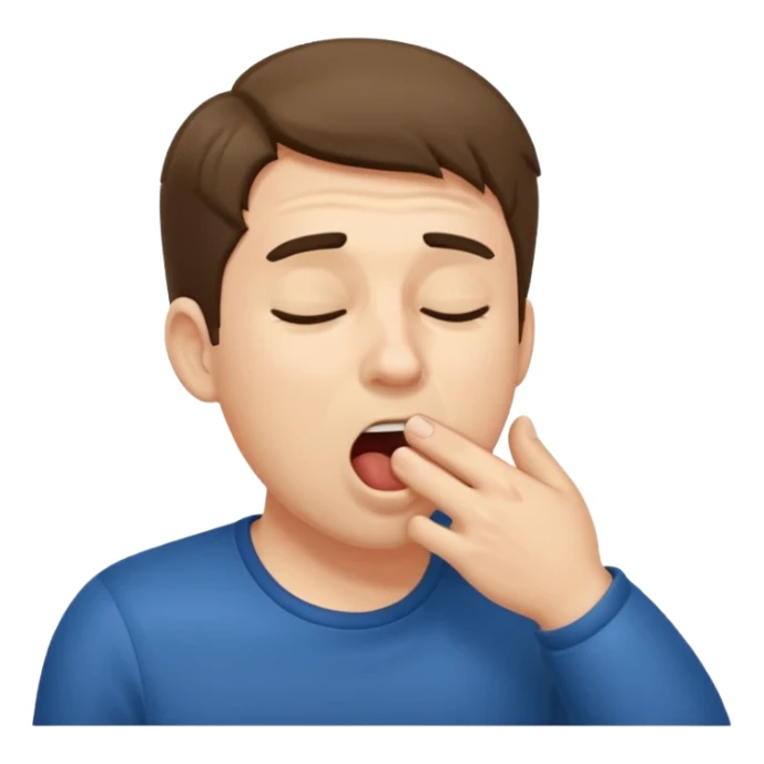 man Yawning with Hand on Mouth, sticker