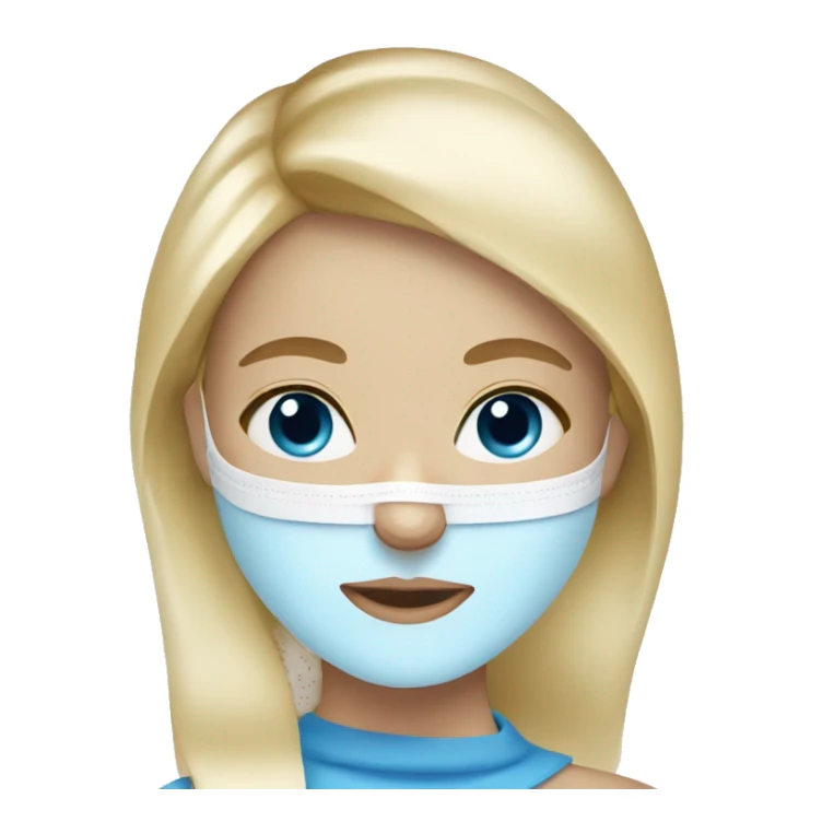 Blonde girl blue eyes with skincare mask on sticker
