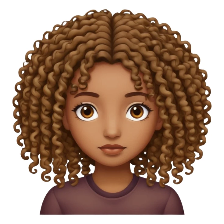 Brown skin girl with curly roots straight ends sticker