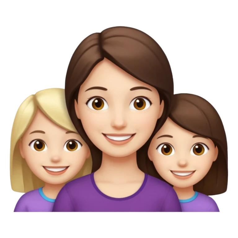 Girl with 2 kids sticker