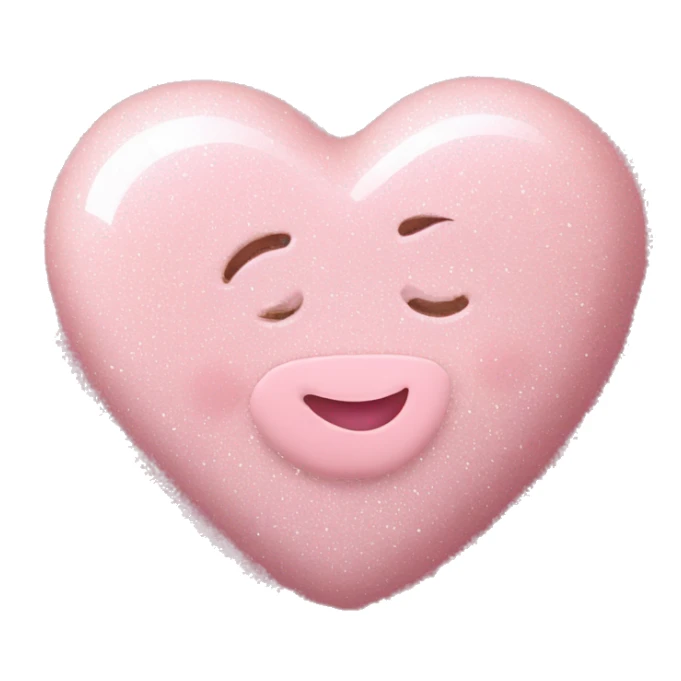 Baby pink heart with white glitter on it sticker
