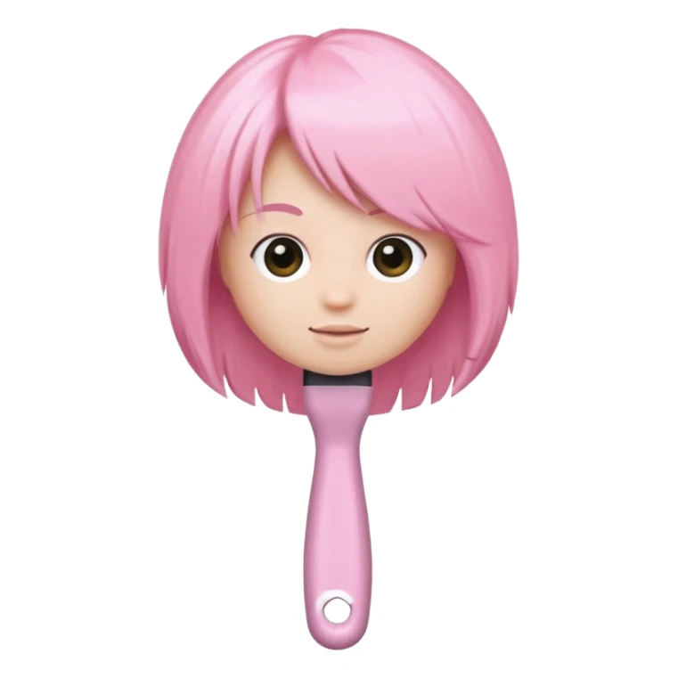 light pink round hair brush, with visible bristles sticker