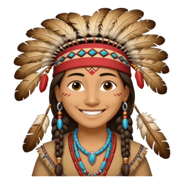 Emoji of a Wampanoag Native American sticker