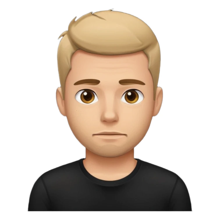 young tired man after training in black t-shirt sticker