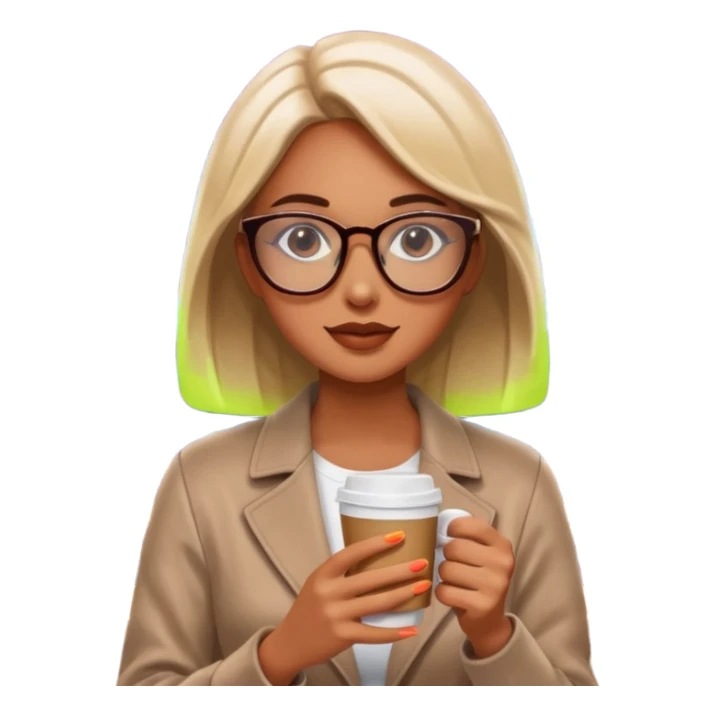 Woman with coffee , coffe shop with  neon glow, Midnight Wander. negative transparency . sticker