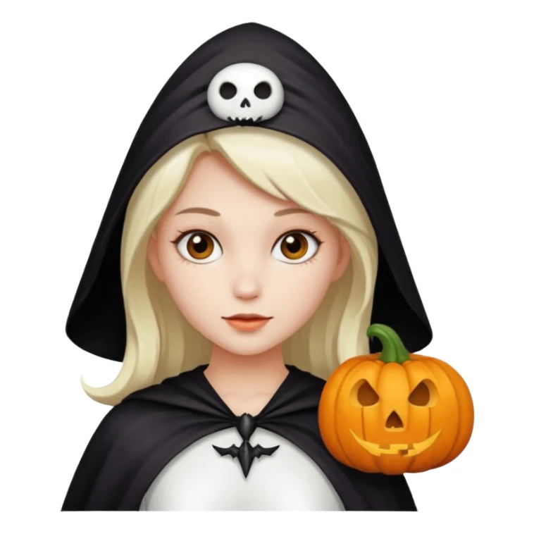 girl with Halloween white costumes sticker