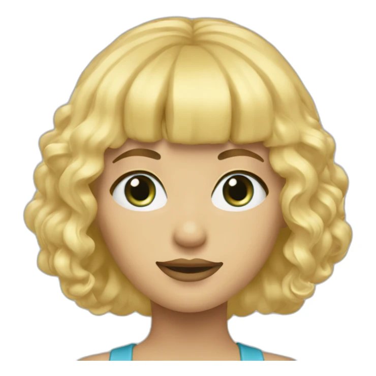 Blonde frange yeux bleus sourit sticker