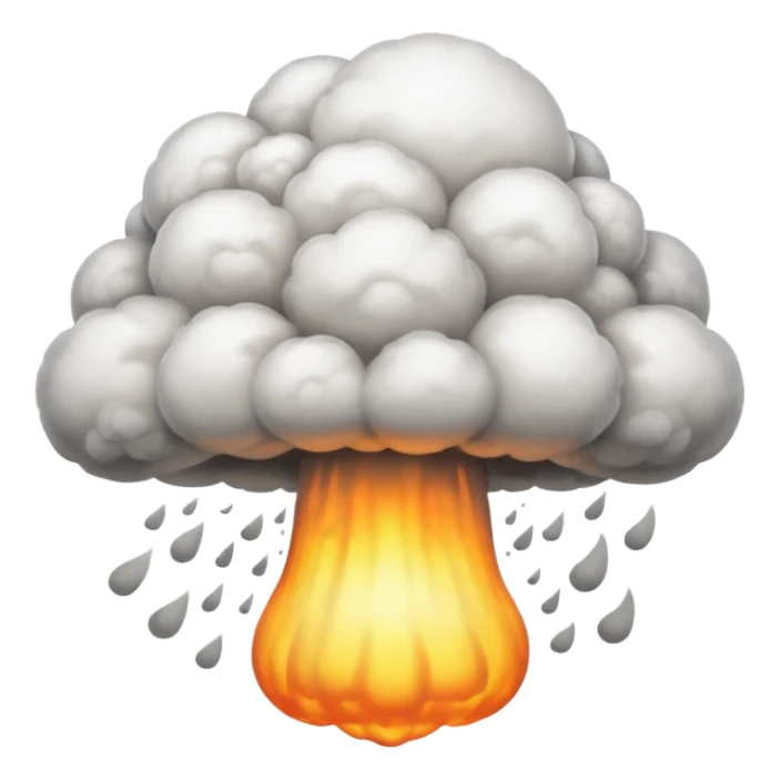 An emoji that depicts the cloud of a nuclear explosion sticker
