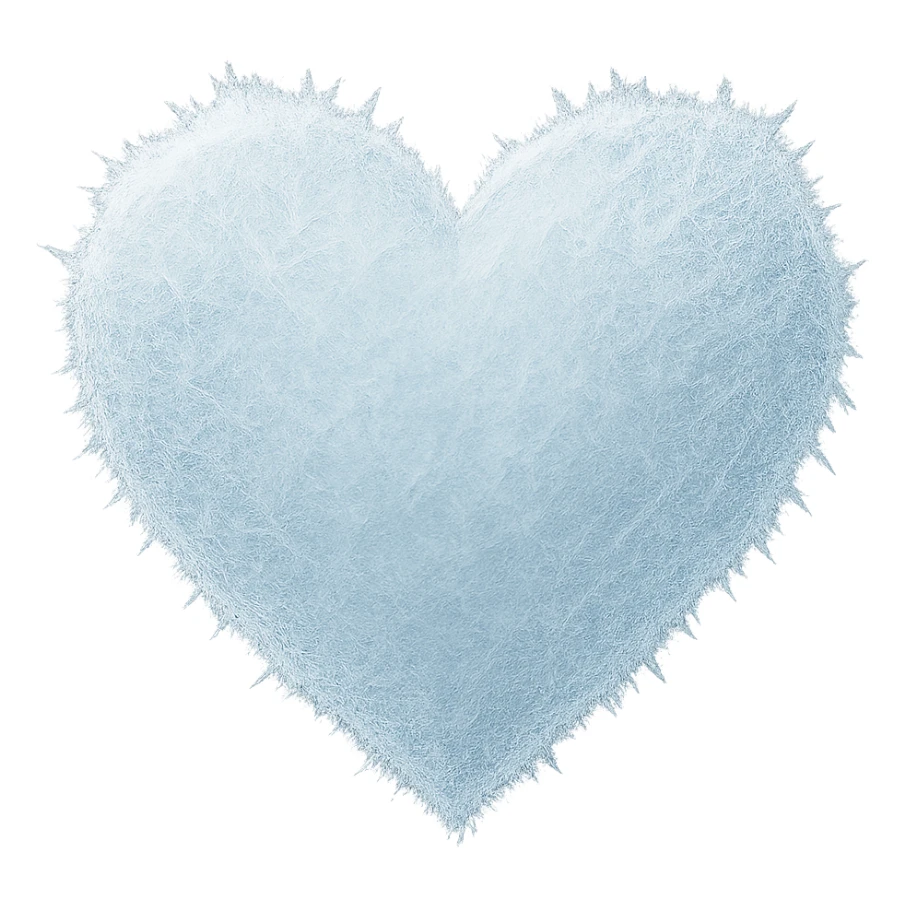 heart with a frosted ice effect, clean digital illustration sticker