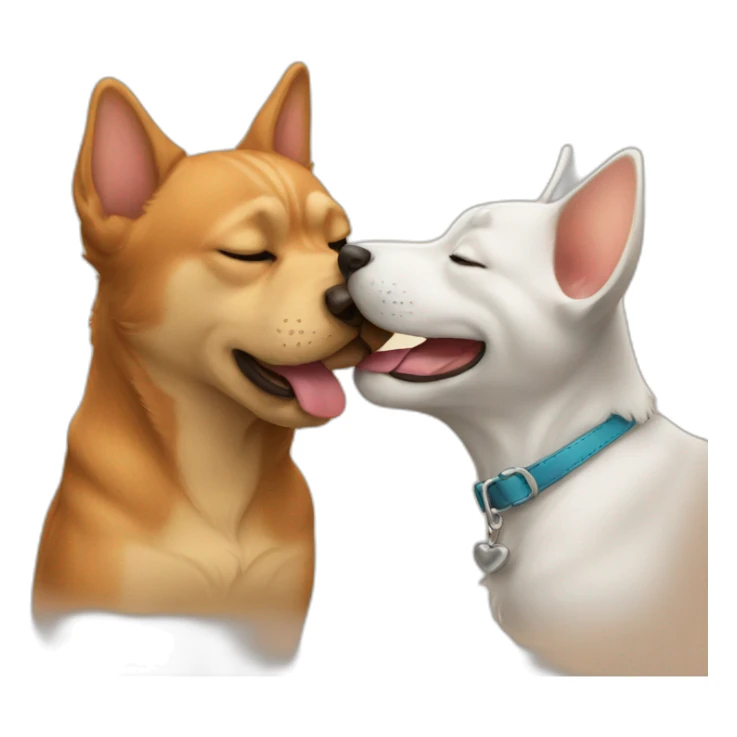 cat kissing dog sticker
