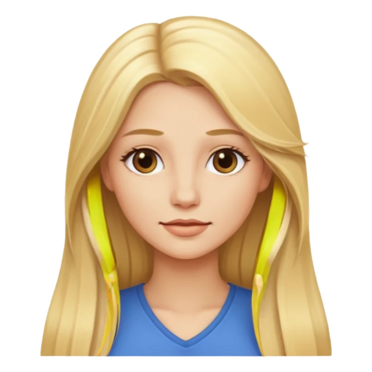 woman with long blonde hair, close-up, only head, same angle as reference photo sticker