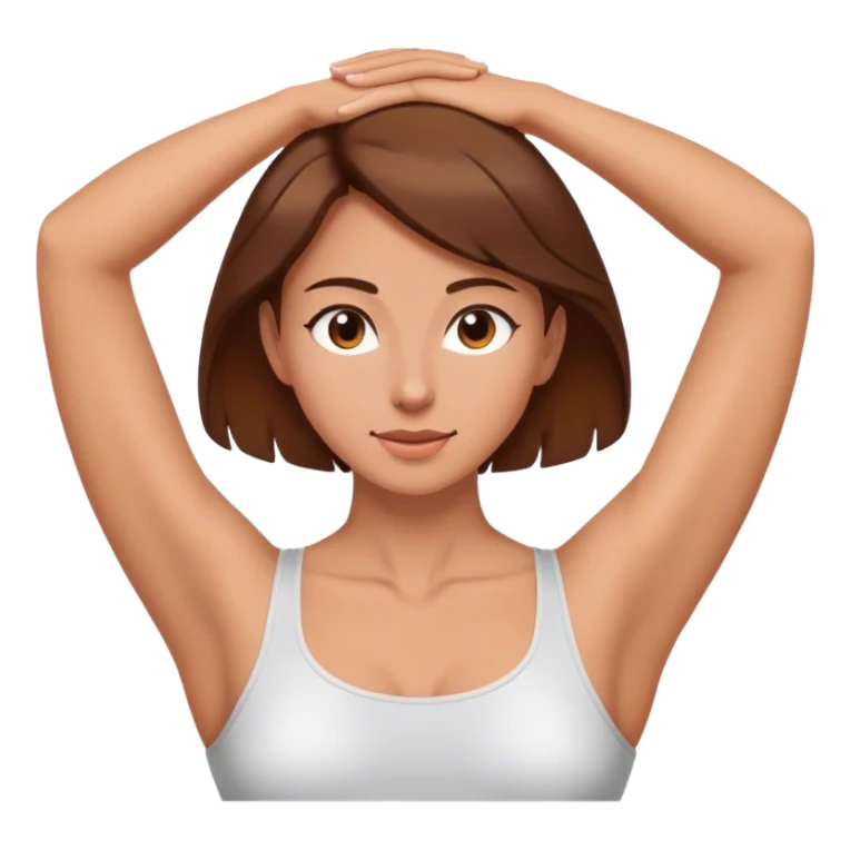 Shoulder Stretch female brown hair  sticker