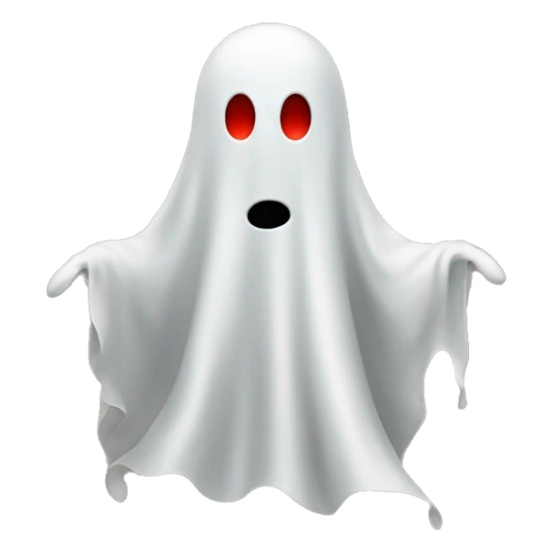 stickman looking  ghost with red smile and full black eyes sticker